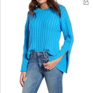 J.O.A. Sweater Crewneck Knit Blue Womens Small NEW